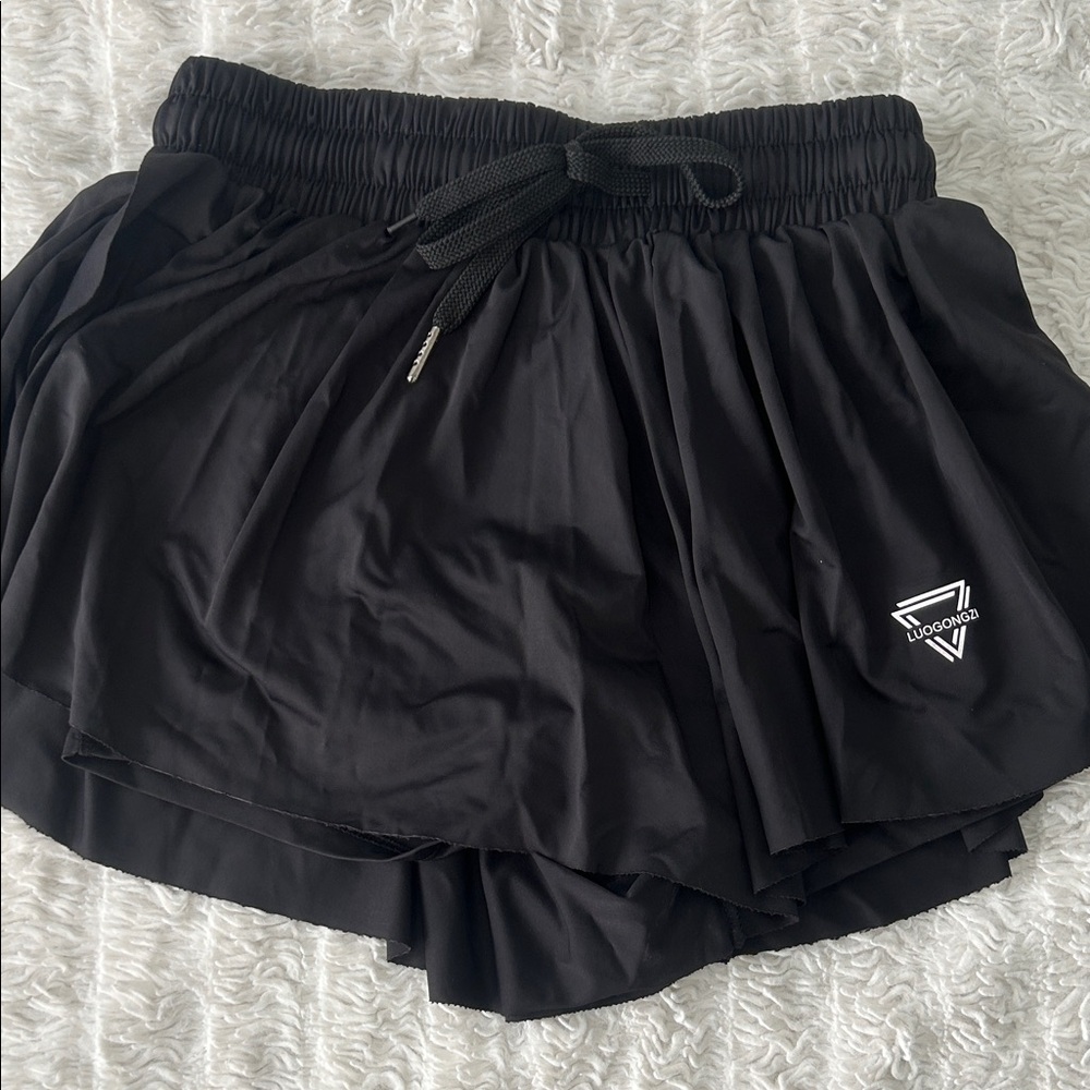 Womens black butterfly shorts